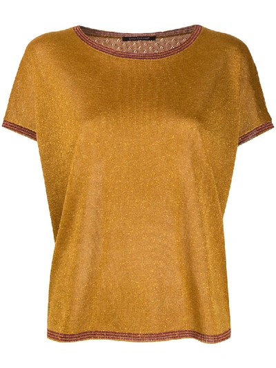 Shop Luisa Cerano Short Sleeve T-shirt In Gold