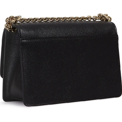 Furla Structured Black Shoulder Bag With Gold-tone Clasp In Nero