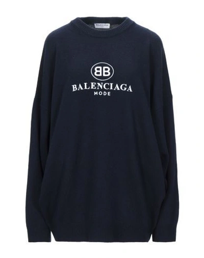 Shop Balenciaga Sweater In Dark Blue