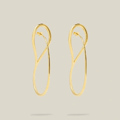 Pre-owned Charlotte Chesnais Gold Needle Hook Gold-plated Earrings