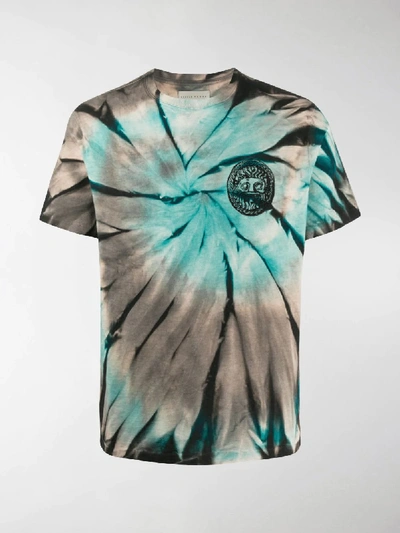 Shop Paura Tie-dye Cotton T-shirt In Blue