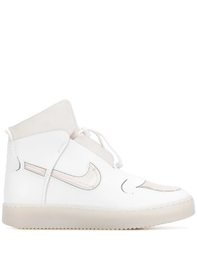 Shop Nike White Leather Hi Top Sneakers