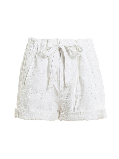 Shop Polo Ralph Lauren Broderie Anglaise Cotton Shorts In White