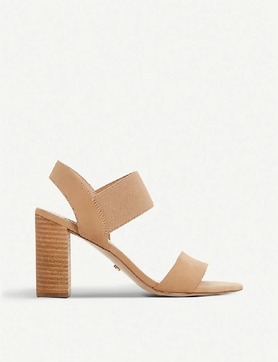 Shop Dune Jumper Leather Heeled Sandals In Camel-nubuck