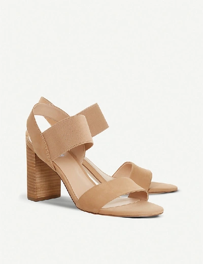 Shop Dune Jumper Leather Heeled Sandals In Camel-nubuck