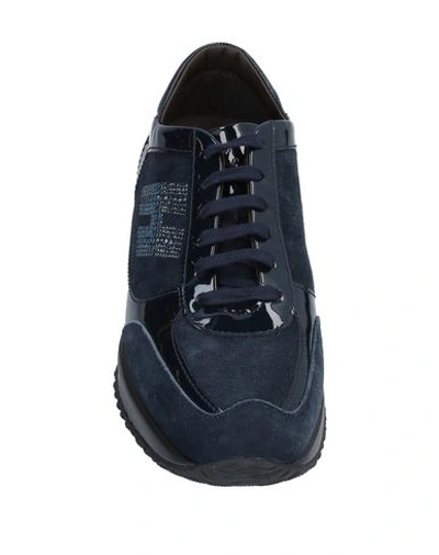 Shop Hogan Sneakers In Slate Blue