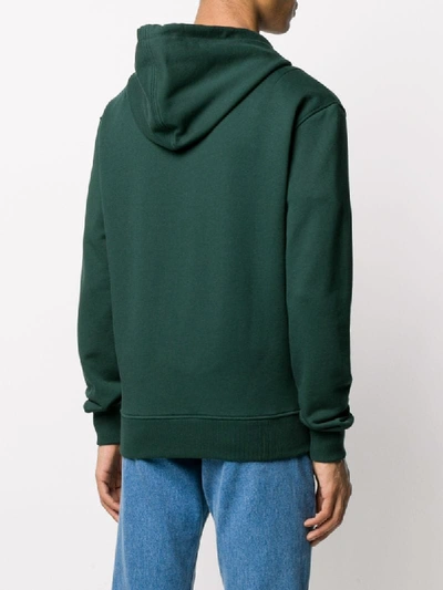 Shop Ami Alexandre Mattiussi Ami De Cœur Zipped Hoodie In Green