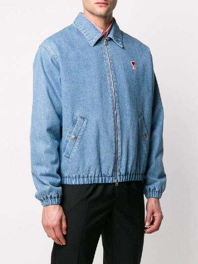 Shop Ami Alexandre Mattiussi Ami De Coeur Denim Jacket In Blue