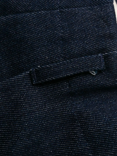 Shop Ami Alexandre Mattiussi Denim Pleated Trousers In Blue