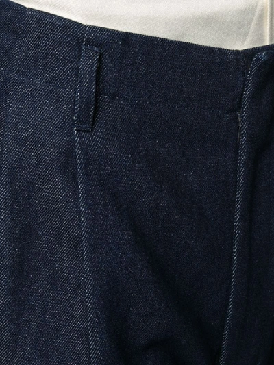 Shop Ami Alexandre Mattiussi Denim Pleated Trousers In Blue