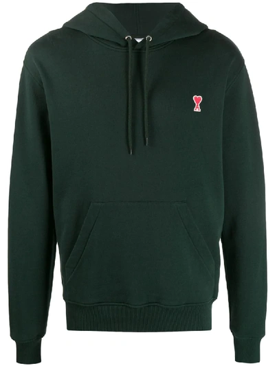 Shop Ami Alexandre Mattiussi Ami De Cœur Hoodie In Green