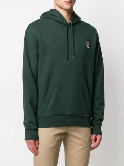 Shop Ami Alexandre Mattiussi Ami De Cœur Hoodie In Green