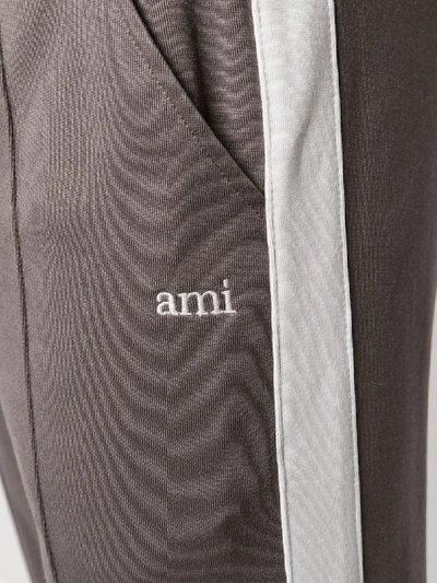 Shop Ami Alexandre Mattiussi Side Stripe Track Pants In Grey