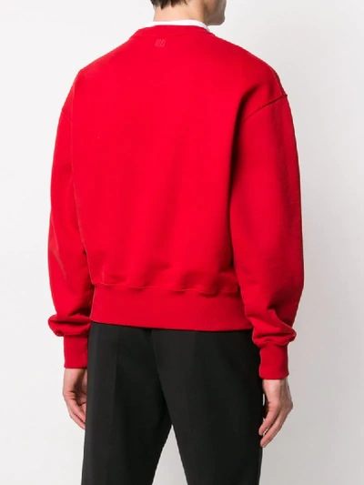 Shop Ami Alexandre Mattiussi Oversize Ami De Cœur Patch Sweatshirt In Red