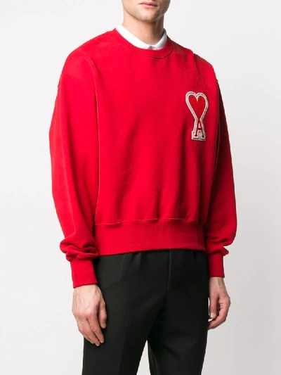 Shop Ami Alexandre Mattiussi Oversize Ami De Cœur Patch Sweatshirt In Red