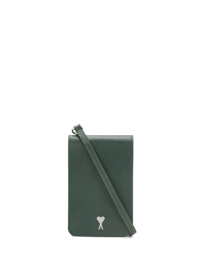 Shop Ami Alexandre Mattiussi Logo Plaque Messenger Bag In Green