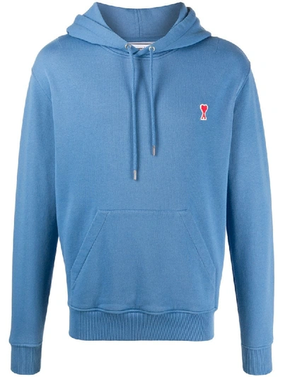 Shop Ami Alexandre Mattiussi Ami De Cœur Hoodie In Blue