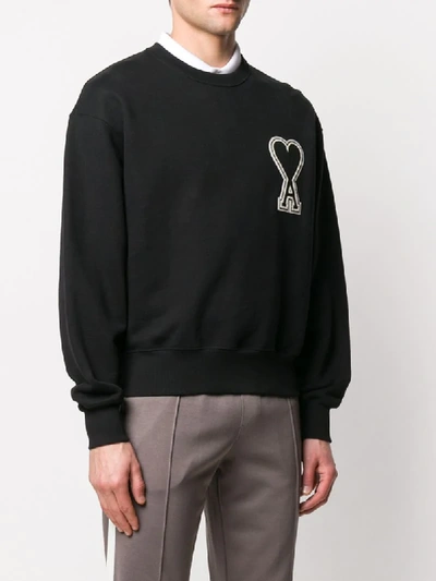 Shop Ami Alexandre Mattiussi Oversize Ami De Cœur Patch Sweatshirt In Black