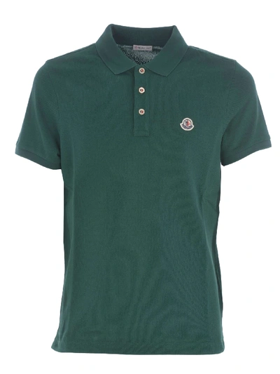 Shop Moncler Polo Shirt In Verde