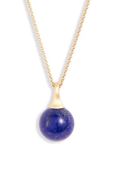 Shop Marco Bicego Africa Boules Semiprecious Pendant Necklace In Lapis/ Yellow Gold