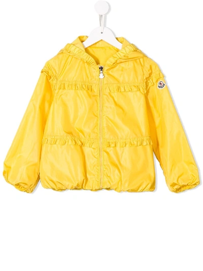 Shop Moncler Hooded Shell Jacket In Yellow