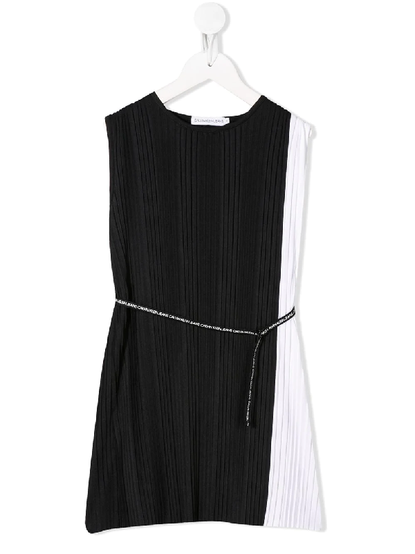 black and white colour block dress