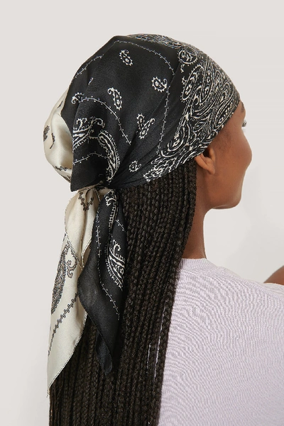 Shop Na-kd Paisley Pattern Satin Scarf Multicolor In Black/nude