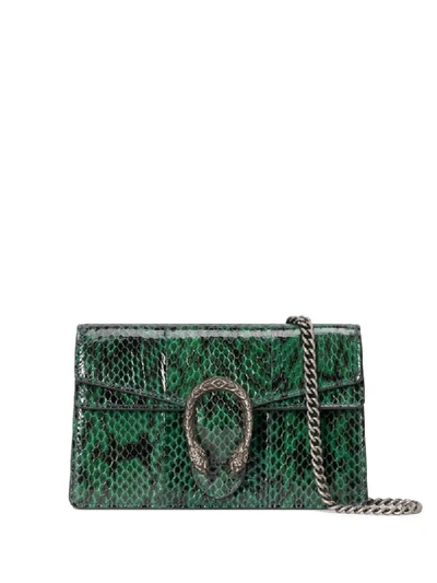 Shop Gucci Super Mini Dionysus Crossbody Bag In Green