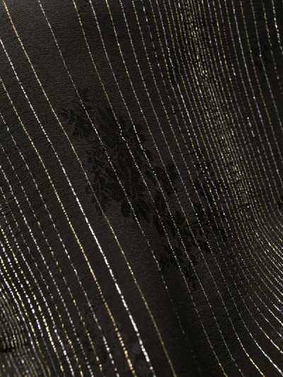 Saint Laurent Striped Mini Dress In Black