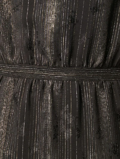 Saint Laurent Striped Mini Dress In Black