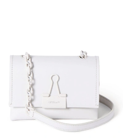 Shop Off-white Small Leather Binder Clip Shoulder Bag