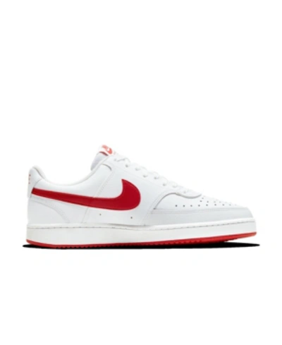 Shop Nike Court Vision Low Casual Sneakers From Finish Line In White/red