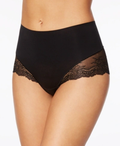 Shop Spanx Undie-tectable Lace Hi-hipster Panty In Very Black