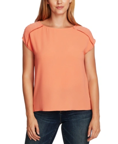Shop Vince Camuto Clip-dot Top In Bright Coral