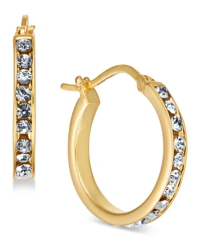 Shop Essentials Small Silver Plate Or Gold Plate Crystal Small Hoop Earrings