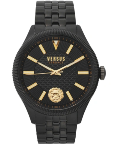 Shop Versus By Versace Men's Colonne Black Stainless Steel Bracelet Watch 45mm In Ip Black