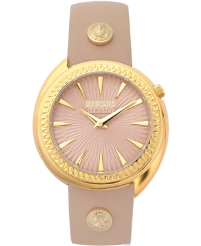 Shop Versus By Versace Women's Tortona Light Rose Leather Strap Watch 38mm In Ip Yellow Gold