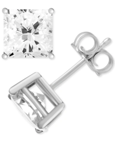 Shop Essentials Silver Plated Square Cubic Zirconia Stud Earrings