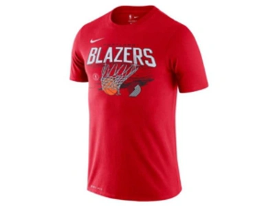 Shop Nike Portland Trail Blazers Men's Hoops Time T-shirt In Red