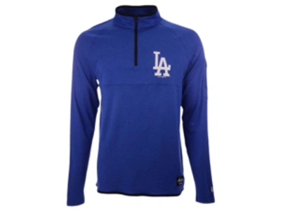 Shop New Era Los Angeles Dodgers Men's Brushback Quarter-zip Pullover In Royalblue