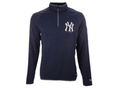 Shop New Era Men's New York Yankees Brushback Quarter Zip Pullover In Navy