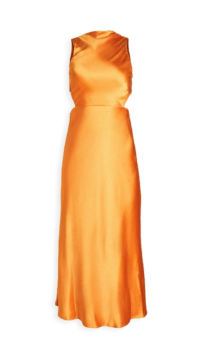 Shop Bec & Bridge Seraphine Cutout Midi Dress In Tangerine