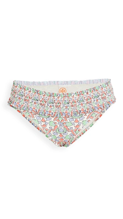 Shop Tory Burch Costa Printed Hipster Bottoms In Legacy Paisley