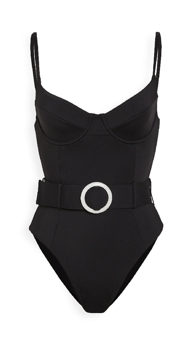 Shop Weworewhat Danielle One Piece In Black Marble Buckle