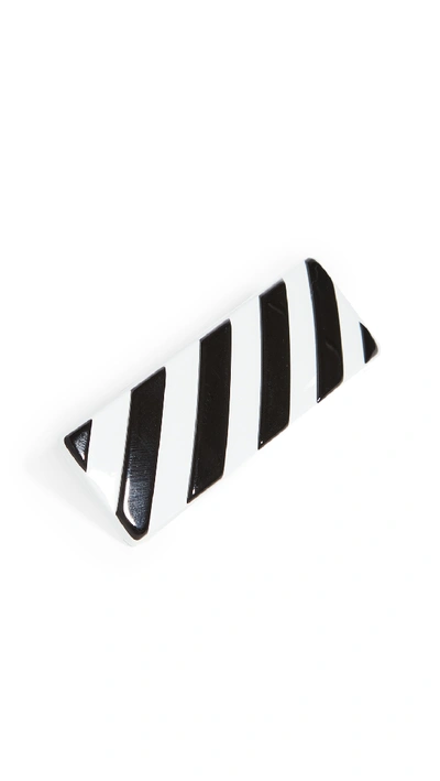 Shop Off-white Diag Hair Clip In White/black