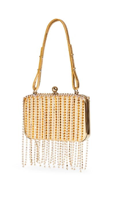 Shop Area Crystal Fringe Phone Clutch In Gold