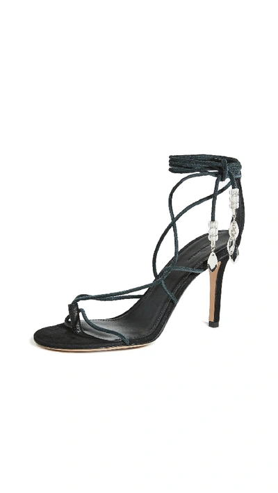 Shop Isabel Marant Askee High Heeled Strappy Sandals In Black