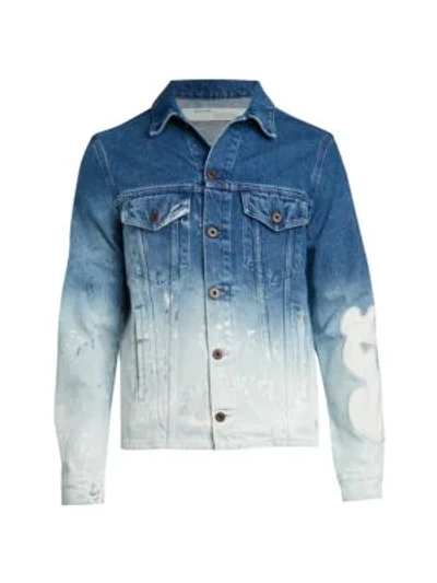 Shop Off-white Melt Ombre Jean Jacket In Indigo