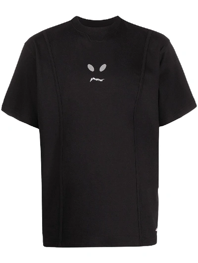 Shop Ader Error Face Print Round Neck T-shirt In Black