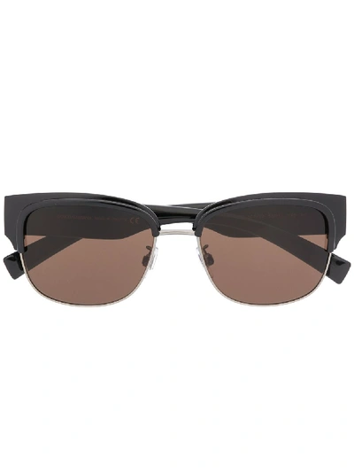 Shop Dolce & Gabbana Square-frame Double-line Sunglasses In Black